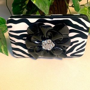Hananel Zebra Print Clutch